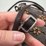 Brighton Vintage Brown Leather Wood Beaded Crossbody Handbag Purse Boho Bag Photo 8