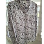 BeachLunchLounge Floral Print Button Up Shirt Long Sleeve Blouse Women's M Photo 1