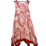 Pure DKNY Small Maxi Dress Sleeveless Abstract Red Flowy‎ Beach Summer Coverup Photo 3