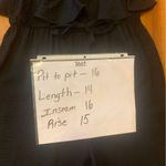 Hem & Thread  jumpsuit Large Black Cropped Ruffle top Elastic Waist with Tie Photo 6