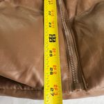 Cavalini  XL faux leather puffer vest hooded winter fall outdoor neutral gorp Photo 9