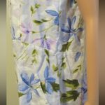 NWT J. Jill Marble Floral Spray Print Linen Shift Dress Womens Size Medium Purple Photo 3