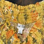 Pink Rose Yellow Floral Smocked Crop Top Spaghetti Strap Summer Cami L A14 Photo 2