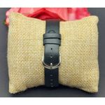 Anne Klein Ladies  Watch Black Calf Leather Band Crystal Covered Silver Tone Face Photo 2