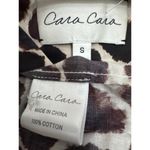 Cara Cara V Neck Blouse animal print cuff ties brown tan small Photo 3