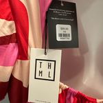 THML  puff sleeve geometric pattern bold print maxi dress size XS NWT Photo 8