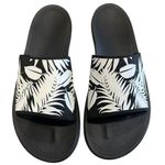 OluKai Slides Women’s Size 11 Black White Punua 'Olu Slip On Sandals Summer Photo 0