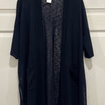 Chico's Chico’s Open Front Cardigan Sweater Sheer Classic Navy Womens 0P Small Petite Photo 0