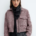 Mango  MNG tweed bomber cropped jacket NEW Size SMALL Photo 0