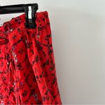 Preen Line Red Black Viscose Sharkbite Asymmetrical Flowy Knee Length Skirt M Size M Photo 6