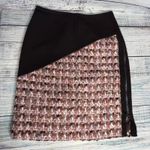 Per Se Tweed Skirt Brown Pink Bouclé Textured Zip Hem Lined Wool 0 Photo 0