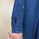 J Jill Blue Denim Long Roll Tab Sleeve Shirt Dress Medium Photo 4