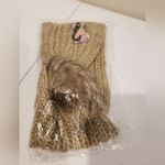 New Tan Knit Headband with Faux Fur Pom Photo 1