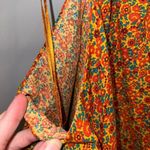 CeCe 's Women's Orange Floral Tie-neck Double-layer Sleeveless Halter Top Photo 8