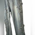 High Rise Star Distressed Blue Jeans Size 30 Photo 2
