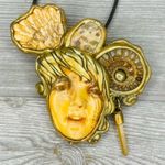 Hand made vintage unique face jewelry necklace accessory unique / whimsical Brown Photo 0