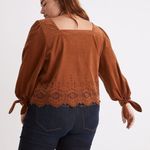 Madewell  | Rust Colored Corduroy Top XXL Square Neck Photo 2