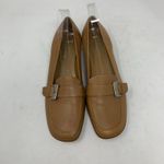 Enzo Angiolini  Valery Tan Leather Loafers Classic Square Toe Flat Size 8.5 Photo 4