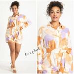 Eloquii NEW  Painted Linen Romper with pockets, women's size‎ 24 Photo 2