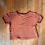 Forever 21 burnt umber orange rust and black cropped shirt Photo 7