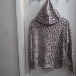 Victoria's Secret leopard animal print hoodie sweat shirt in tan, brown and black size medium. Photo 7
