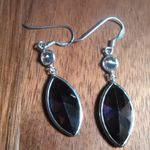 Simulated Purple and White Diamond Sterling Silver Dangle Earrings Photo 5