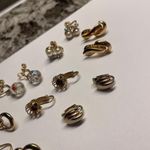 Monet Lot Of 6 Vintage Clip-on Screw On Costume Earrings Gold Tone 1 Signed Photo 7