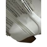 Berness Cow Girl Boots Size 5.5 Pointed Toe Block Heel Rhinestone Fringe White Photo 7