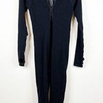 Free People NEW Movement Flash Forward Glitter Cut Out Back Jumpsuit M/L Black Photo 0