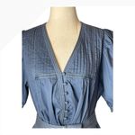 Hunter Bell Dress Women Medium Blue Cotton Puff Sleeve Valencia Midi Boho Photo 7