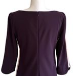 Vince Camuto  Purple Crepe Side Stripe Boatneck 3/4 Sleeve Sheath Dress Size 4 Photo 6