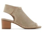 Call it spring  Taupe Peep toe Chunky Block Heeled Booties Photo 1