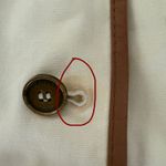 Burberry  Faversham Ivory Brown Trim Cotton Blend Belted Jacket UL Photo 9