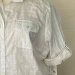 Croft & Barrow WT! Textured White Button Down Pocket Rolled Sleeve Top Size 3X Photo 3