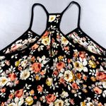 VTG Millibon USA Floral‎ Tank Top Black Sleeveless Blouse Racerback Summer Large Photo 4
