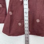 Madewell Embroidered Floral Peplum Top Gauze Tie Back Maroon Womens Size S Photo 2