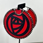 Loewe Large Silver & Leather Abstract Rose Earrings Photo 0