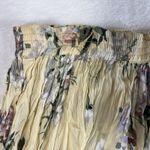 Vintage Y2K Sz L Maxi Skirt Tiered Gauze Beige Boho Cottagecore Floral Prairie Yellow Size L Photo 3