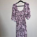 Something Navy  Pink Purple Floral Smocked Maxi Dress Womens XL Boho Casual Photo 2