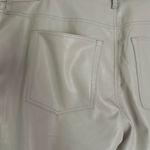 Abercrombie & Fitch Abercrombie Slim Straight Leg High Rise Cream Faux Leather Jeans Size 24 NEW Photo 4