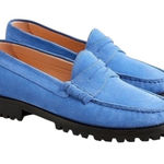 J.Crew  delphinium blue suede Winona lug sole penny loafers 5.5 Photo 0