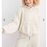 Aerie  Sherpa Patchwork Hoodie Size Medium Ivory color Photo 0