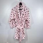 Victoria's Secret  Plush Robe Pink Black Polka Dot Cozy Sleepwear XL/XXL‎ Womens Photo 1