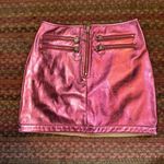 Honey Punch NWOT  PINK VEGAN LEATHER ZIP FRONT MINI SKIRT Photo 0