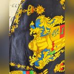 St. John  100% Silk "Virtus Sola Nobilat" Scarf Long Neck Scarf Navy Blue Regal Photo 3