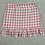 Miami Flower Skirt Womens L White Red Button Front Lined Ruffles Mini Francescas Size L Photo 2