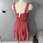 Gap Smocked Tie-Front Mini Dress, Red Floral Print, L 779850 Photo 1