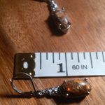 Matrix Fire Opal Solitaire Lever Back Platinum Over Copper Earrings Photo 6