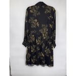 Poet Maxi Dress Womens Large Black Gold Haiku Koi Fish Print Photo 7