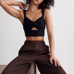 Madewell  Black Twist Detail Crop Top Size Small Photo 0